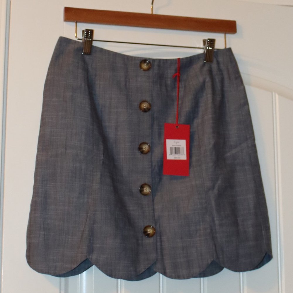 Southern Proper Scallop Hem Skirt - Sz 2 Blu